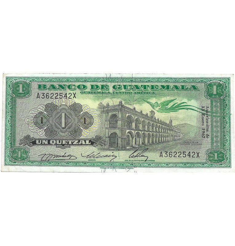 Guatemala 1 Quetzal 1967 NO UNC